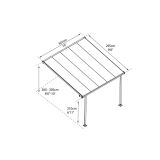 NADSTREŠEK ZA TERASO PALRAM FERIA PATIO COVER, 3X3,05, SIVA/TRANSPARENT