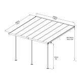 NADSTREŠEK ZA TERASO PALRAM SIERRA, SIVA/TRANSPARENT 3X4,25M