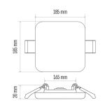 LED PANEL VIXXO KVADRATNI 19 W NW, BELI