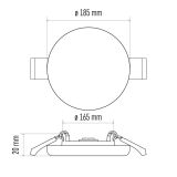 LED PANEL EMOS 18W NW BELI,OKROGLI, IP65 VGRADNI