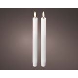 SVEČA BREZ PLAMENA LUMINEO LED, BELA 2/1, FI 2 CM VIŠINA 24 CM