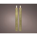 SVEČA BREZ PLAMENA LUMINEO LED, ZLATA 2/1, FI 2 CM VIŠINA 24 CM