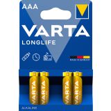 ALKALNI BATERIJSKI VLOŽEK VARTA LR03 AAA BL/4 LONGLIFE