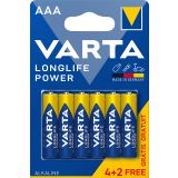 ALKALNI BATERIJSKI VLOŽEK VARTA LR03 AAA LONGLIFE POWER 4+2 GRATIS