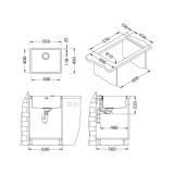 NERJAVNO POMIVALNO KORITO ALVEUS MONARCH QUADRIX 50,COPPER 550X450 MM