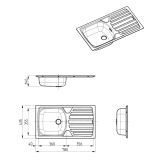 NERJAVNO POMIVALNO KORITO ALVEUS BASIC 150, SATIN 780X435 MM