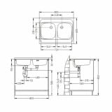 NERJAVNO POMIVALNO KORITO ALVEUS CLASSIC 40, SATIN 800X600 MM