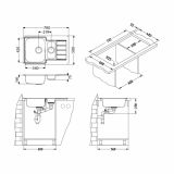 NERJAVNO POMIVALNO KORITO ALVEUS LINE MAXIM 70, SATIN 790X500 MM