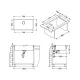 NERJAVNO POMIVALNO KORITO ALVEUS MONARCH QUADRIX 60 GOLD 790X450MM