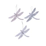 OKRASEK ZA JELKO KAČJI PASTIR 12.5 CM SORT SREBRN / BEL / ROZA