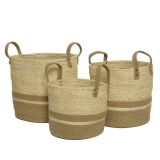 OKRASNA KOŠARA DECORIS IZ KORUZNIH LISTOV FI 30 CM VIŠINA 31 CM
