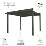 PERGOLA PERSEA EASY FULL ALU MODULARNA STREHA 320X360 TEMNO SIVA