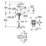 PIPA ZA UMIVALNIK GROHE START S + KLIK SIFON