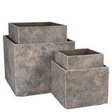 PE ZUNANJI LONEC MICA ANTICA LONEC KVADRATEN SVETLO SIV D45XŠ45X38CM