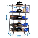 REGAL SIMONRACK 180X90X30 CM 5P/200KG KOTNI ANTRACIT MADERCLICK