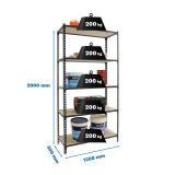 REGAL SIMONRACK 200X120X30 CM 5P/200KG ANTRACIT MADERCLICK MEGA