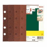 25-DELNI SET SAMOPRITRDILNIH BRUSNIH LISTOV BOSCH 93X185MM G40/60/80/120 8 LUKENJ RDEČA BARVA ZA LES