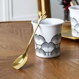 SET JEDILNEGA PRIBORA HOME DECO DESERTNE ŽLICE 4/1 DEKOR LISTJA ZLATE
