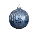 STEKLENA BUNKA DECORIS FI 10 CM, TEM.MOD./SREBR. VZOREC, SORTIRANO