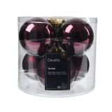 STEKLENA BUNKA DECORIS FI 8 CM TEMNO LILA 6/1