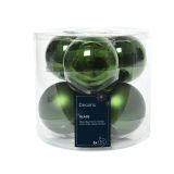 STEKLENA BUNKA DECORIS FI 8 CM TEMNO ZELENA 6/1