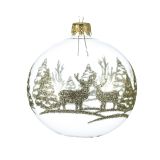 STEKLENA BUNKA DECORIS PROZORNA ZLATI DEKOR FI 8 CM