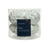 STEKLENA BUNKA DECORIS STORŽ, BEL, FI 5 CM 6/1