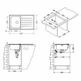 STEKLENO POMIVALNO KORITO ALVEUS SET MERGLASS , ČRNI GLASSIX 10 + LAGUNA