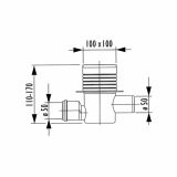 TALNI PVC SIFON LIV FI 50 2/2 HORIZONTALNI S PLOŠČO 100/100