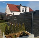 SET WPC SISTEM OGRAJA BAMBUSWPC TEMNO SIVA 180X180 CM 1 STEBRIČEK + 13 DESK