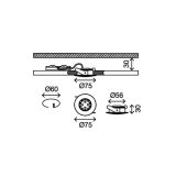 VGRADNA STROPNA SVETILKA PRISMA 1X5W LED, FI=75 MM BELA, OKR., IP44, DIMM