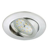 VGRADNA STROPNA SVETILKA PRISMA 1X5W LED,FI=82MM,GIBLJIVA ALUMINIJ, OKR., IP23