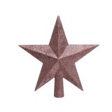 VRH ZA JELKO DECORIS ZVEZDA ROZA Z BLEŠČICAMI 19 CM