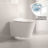 WC ŠKOLJKA, STOJEČA INTER CERAMIC TORNADO BREZ ROBOV Z WC DESKO SC SLIM BALTIK BELA