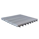 WPC DESKA ZA TERASO BAMBUSWPC KLIK PLOŠČA SVETLO SIVA 300X300X22 MM
