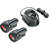 12 V ZAČETNI KOMPLET BOSCH 2X PBA 1,5 AH + POLNILNIK AL 1210 CV