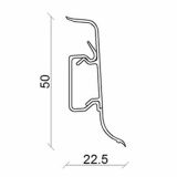 ZAKLJUČNA TALNA LETEV FN BELA 22.5X50X2500 MM PVC