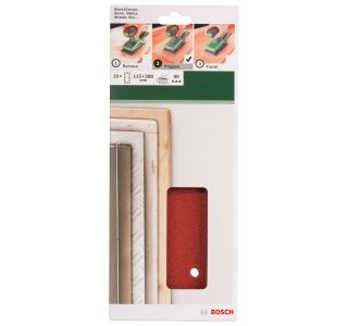 SAMOPRITDILNI BRUSNI LIST BOSCH 10-DELNI SET C430 RDEČ 115X280 MM G80 14 LUKENJ