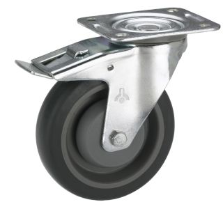 GIBLJIVO KOLO Z ZAVORO DÖRNER + HELMER 100X32MM PLOŠČA 100X85MM
