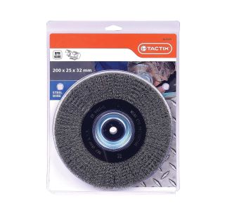 KROŽNA ŽIČNA ŠČETKA TACTIX 200X25X32MM Z REDUC.VLOŽ. FE 0.30MM