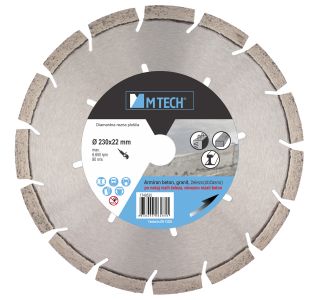 DIAMANTNA REZALNA PLOŠČA MTECH 230X22X10 MM ARMIRAN BETON, GRANIT