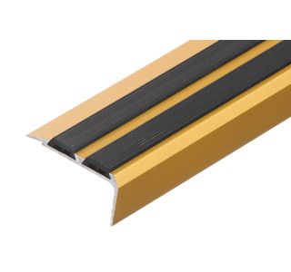 STOPNIŠČNI ALU PROFIL CEZAR 35X19MM 0.9M ZLAT Z GUMO