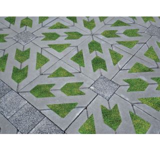 BETONSKA PLOŠČA OBLAK GROUP 40X40X8 CM TRAVNA CEMENTNO SIVA