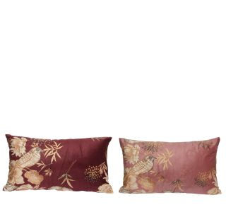 OKRASNI VZGLAVNIK DECORIS 50X30 CM, ROZA S PTICO SORT