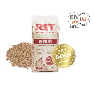 PELETI RST PREMIUM GOLD A1, FI 6 MM, BUKEV/SMREKA VREČA 15 KG