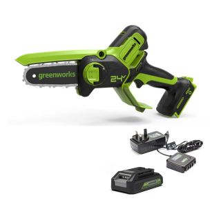 AKUMULATOR. VERIŽNA ŽAGA GREENWORKS 24V Z 2AH BATERIJO+ POLNILNIK