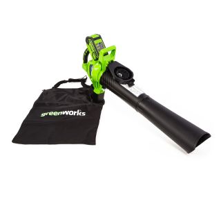 AKUMULATORSKI PUHALNIK/SESALNIK LISTJA GREENWORKS 40V Z 4AH BATERIJO IN POLNILNIKOM GD40BVK4