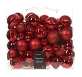 BUNKA IZ UMETNE MASE DECORIS RDEČE BARVE MIX 100/1 RAZLIČNE VELIKOSTI
