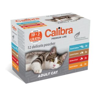 MOKRA HRANA ZA MAČKA CALIBRA CALIBRA MAČKE ADULT MULTIPACK 12X100G