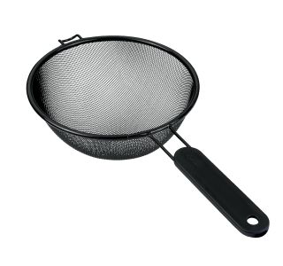 PRIPOMOČEK ZA ODCEJANJE METALTEX CEDILO Z ENIM ROČAJEM 20 CM INOX ČRNO